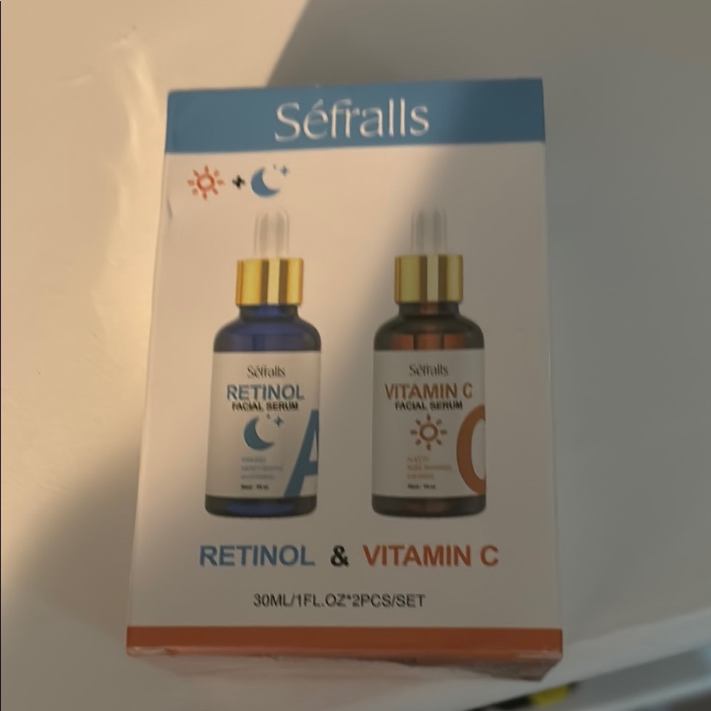 Retinol & Vitamin C Facial Serum Set - Blue and Orange